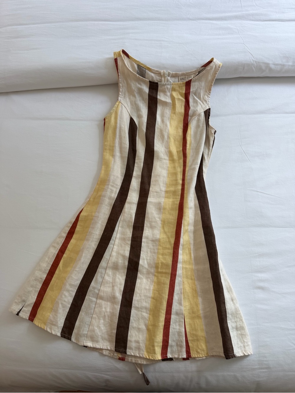 VRG Striped Linen Blend Dress
